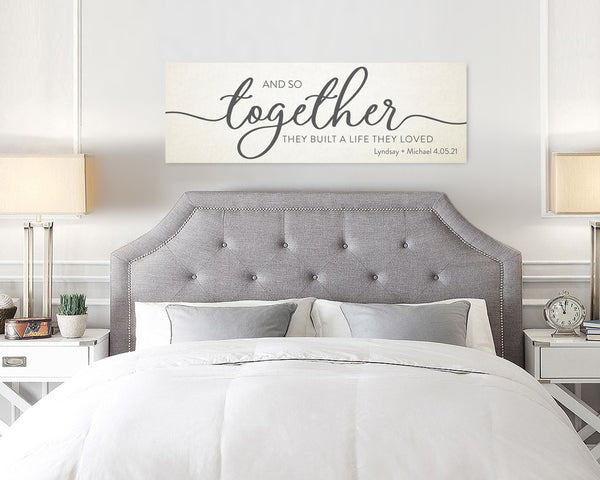 Ivory 14th Anniversary Wall Art – Personalized 'And So Together They Built a Life They Loved' Sign