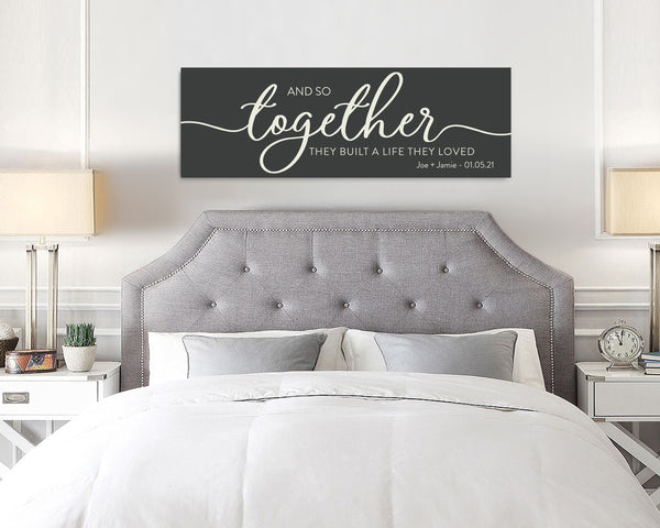 Ivory 14th Anniversary Wall Art – Personalized 'And So Together They Built a Life They Loved' Sign