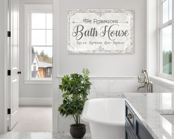 Personalized Bath House Sign