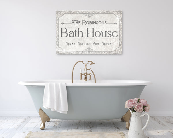 Personalized Bath House Sign