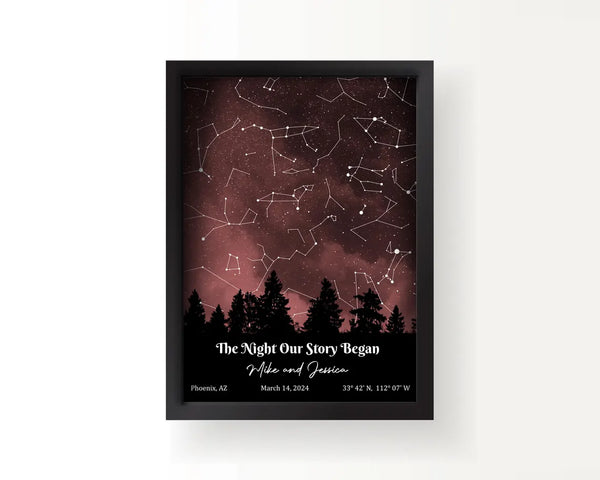 The Night Our Story Began Star Map – Wedding Gift, Anniversary Gift
