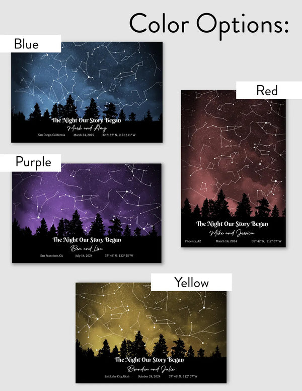 The Night Our Story Began Star Map – Wedding Gift, Anniversary Gift