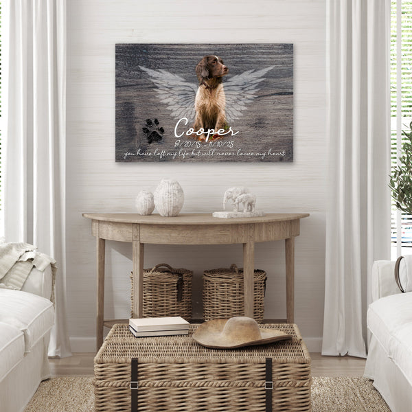 Dog Memorial with paw print on wall