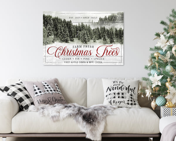 Farm Fresh Christmas Trees Canvas Wall Art
