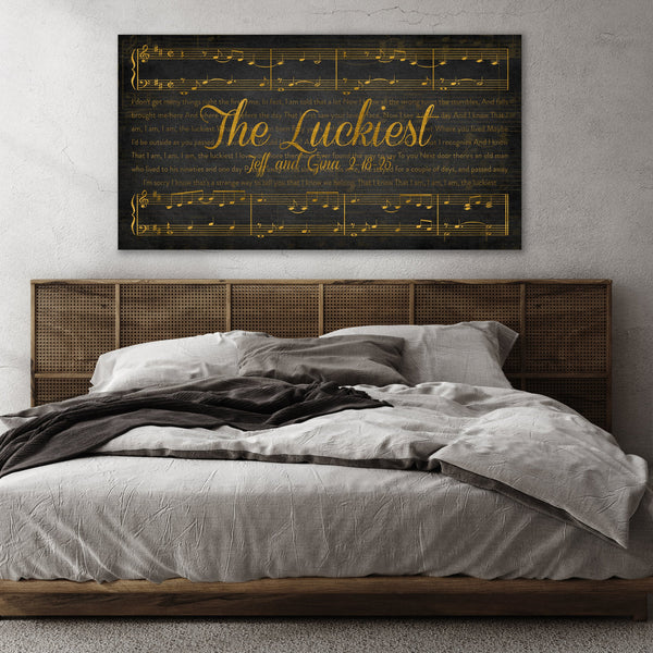 Gold Sheet Music and Lyrics Wall Art