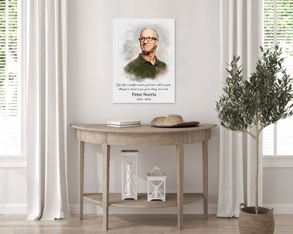 Memorial remembrance Canvas on living room wall
