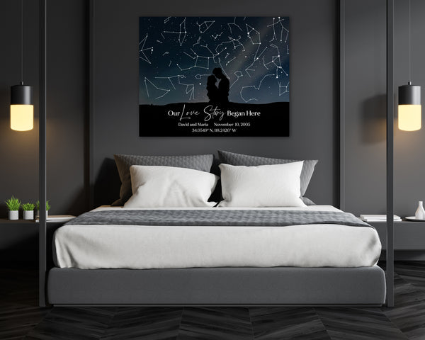 Our Love Story Began Here: Wedding, Anniversary, Night Sky Gift