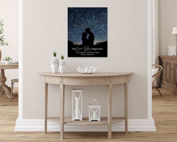 Our Love Story Began Here: Wedding, Anniversary, Night Sky Gift