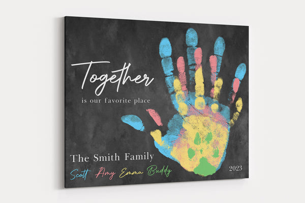 Family Handprint Canvas on Wall