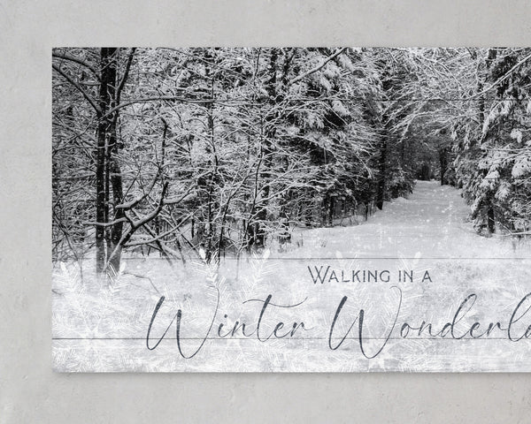 Walking in a Winter Wonderland Christmas Canvas Wall Art – Personalized Holiday Décor