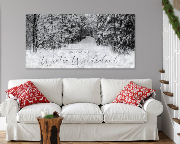Walking in a Winter Wonderland Christmas Canvas Wall Art – Personalized Holiday Décor