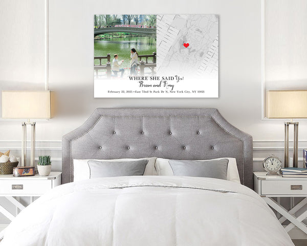 “Where She Said Yes” Custom Map Print
