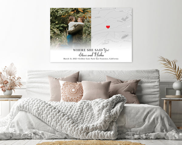 “Where She Said Yes” Custom Map Print