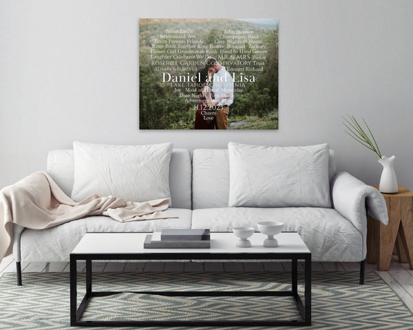 Custom Word Cloud Heart Wedding Photo: Personalized Wedding Art