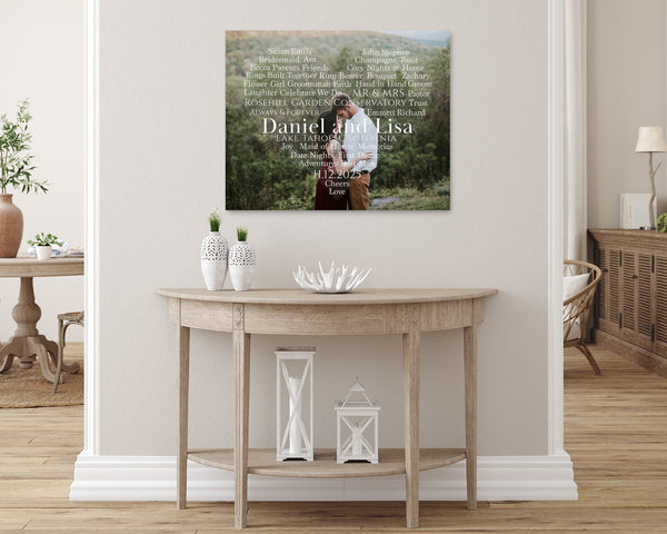 Custom Word Cloud Heart Wedding Photo: Personalized Wedding Art