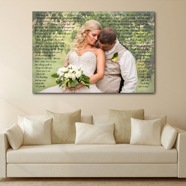 1st Anniversary Gift - A Custom Word Art Canvas - Canvas Vows
