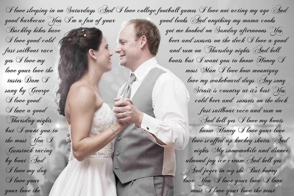 1st Anniversary Gift - A Personalized Word Art Canvas - Canvas Vows