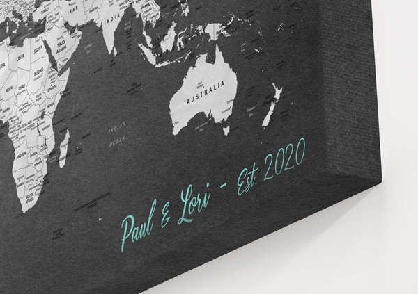 Charcoal Map Corner Closeup