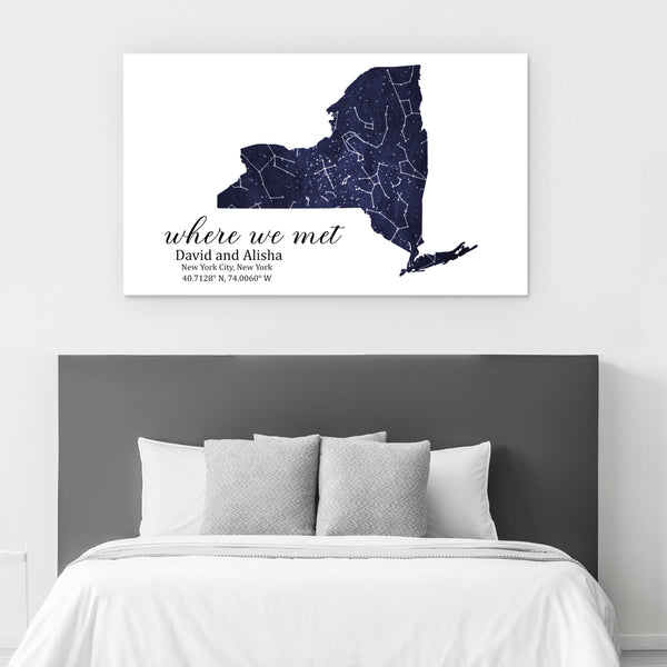 Custom Star Map Where We Met New York