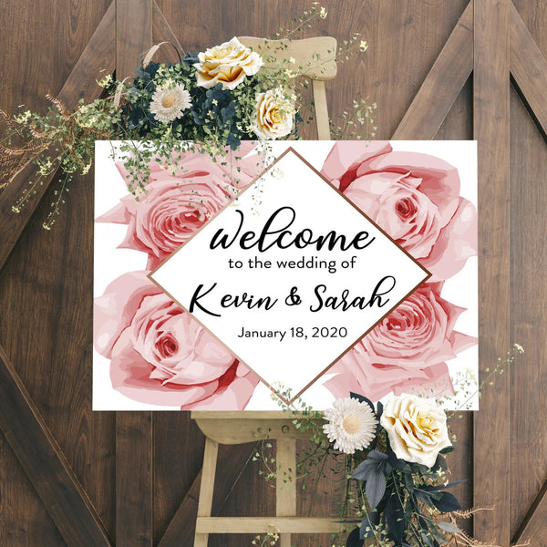 Floral Wedding Welcome Sign
