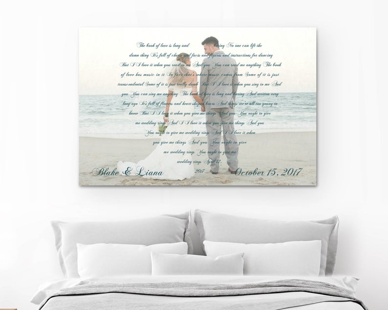 Heart Shaped Words With Photo Second Anniversary Gift