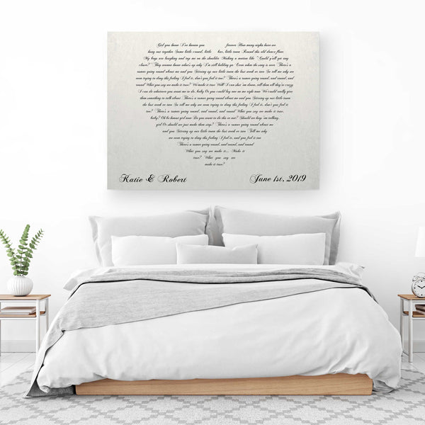 lyrics heart canvas print