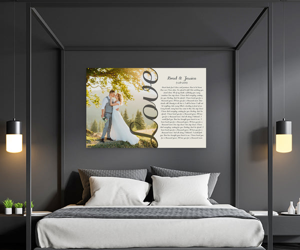 Love Photo - Song Lyrics On Canvas