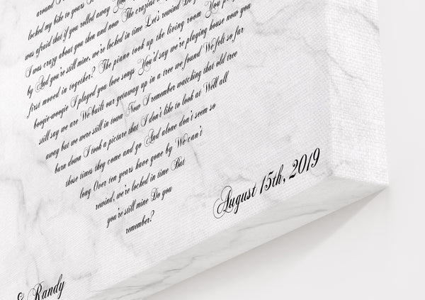 Marble Heart Song Lyrics On Canvas