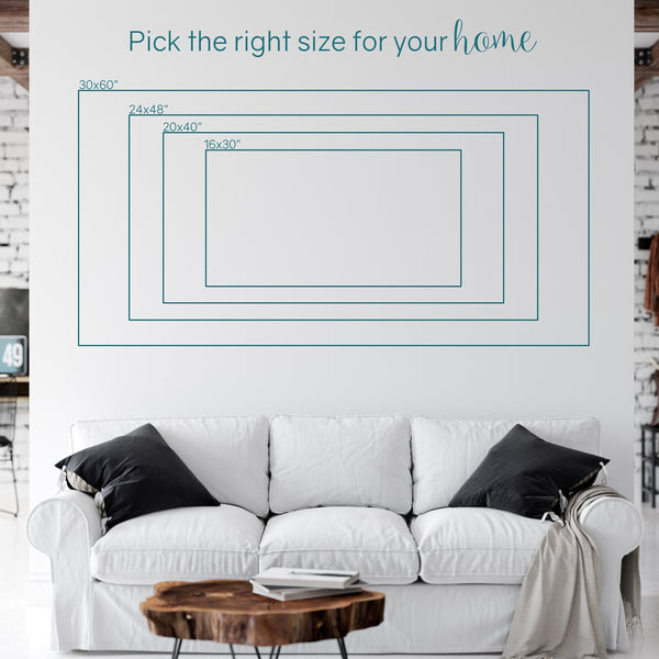 Push Pin World Map Sizing Chart