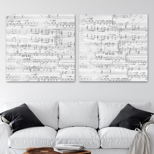 Sheet Music Art - Silver Tone