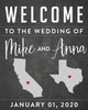 State Wedding Welcome Sign 1