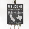 State Wedding Welcome Sign