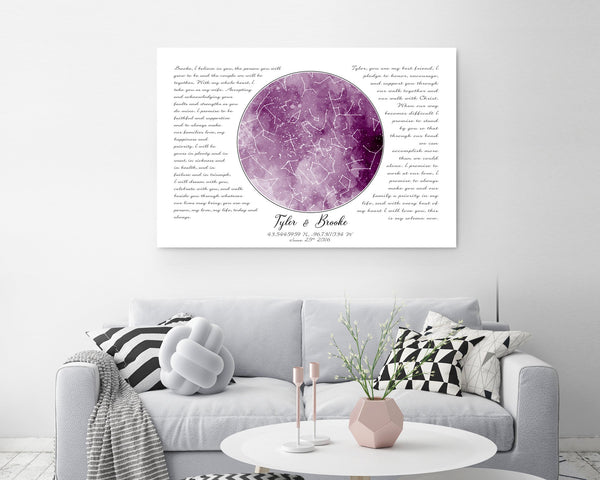 Pink Watercolor Custom Star Map