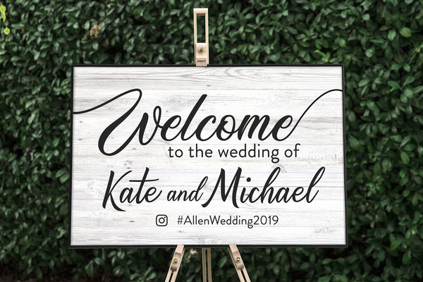 Wedding Welcome Sign - White Rustic Sign