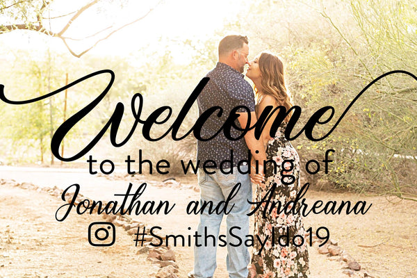 Wedding Welcome Sign With Hashtag