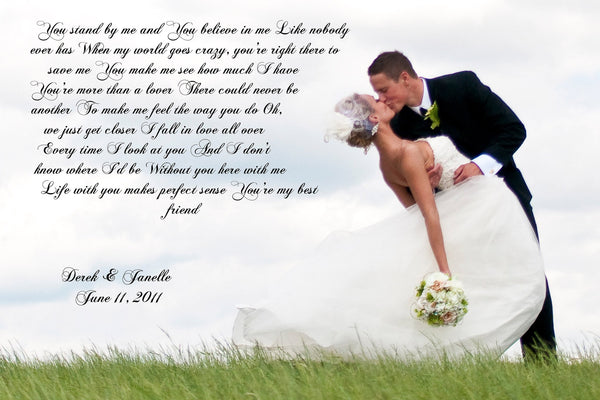 First Wedding Anniversary Gift - Your Wedding Vows On Canvas - Canvas Vows