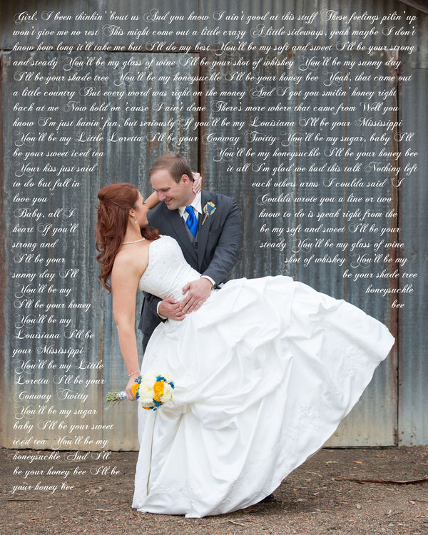 First Wedding Anniversary Gift - Your Wedding Vows On Canvas - Canvas Vows