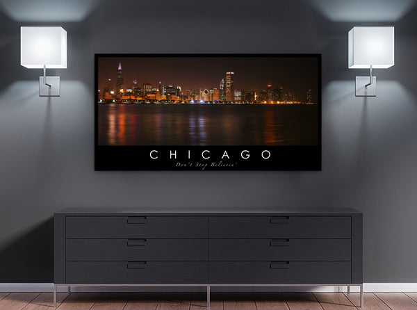 Chicago Skyline Canvas Art - Baseball 2