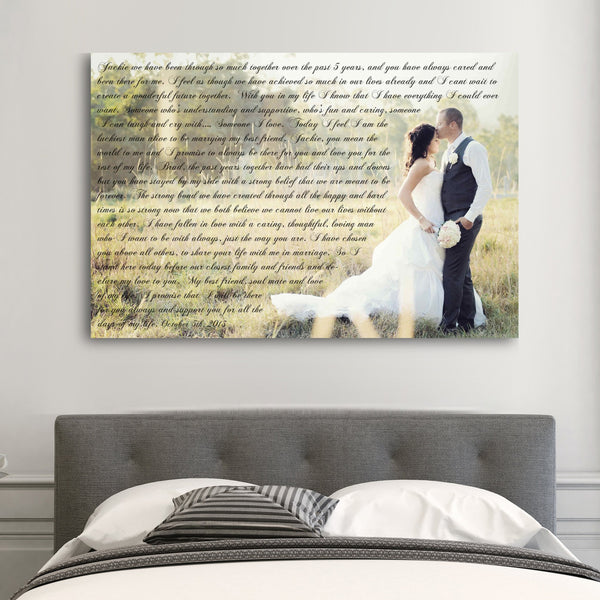 2nd Anniversary Gift - A Personalized Word Art Canvas - Canvas Vows