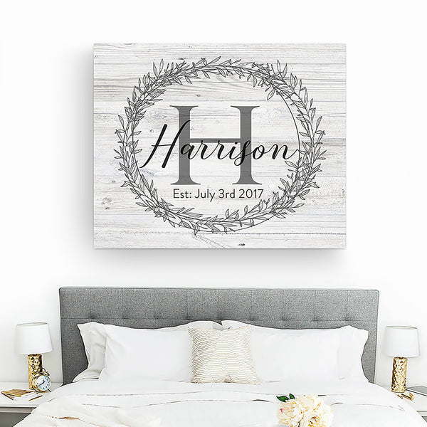 custom monogram sign bedroom wall decor