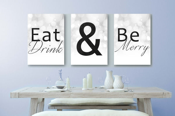 Eat Drink And Be Merry Home Decor Canvases - Canvas Vows