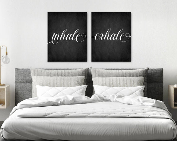 Inhale Exhale Wall Art Charcoal Color