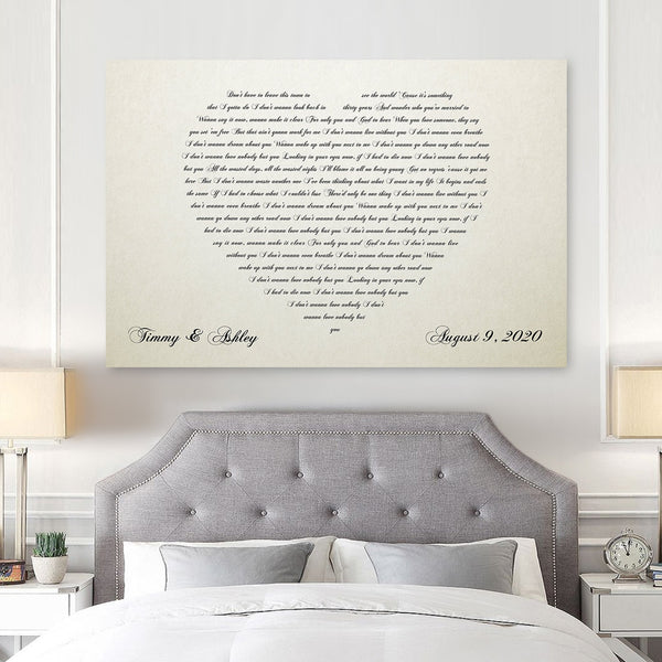 Ivory Heart Canvas - 14th Anniversary Gift