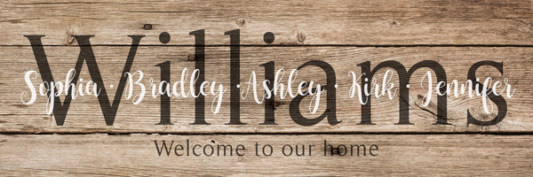 Last Name Sign - Rustic Brown - Canvas Vows