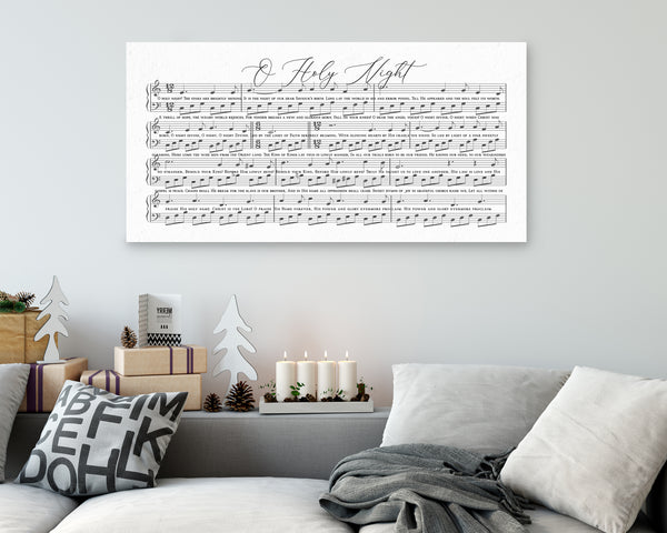 O Holy Night White Wall Art Christmas Decor