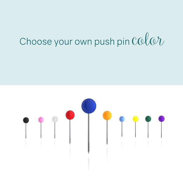 Push Pin Travel Map - Blue Ocean