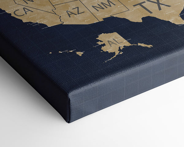 Corner view of the US Push Pin Map