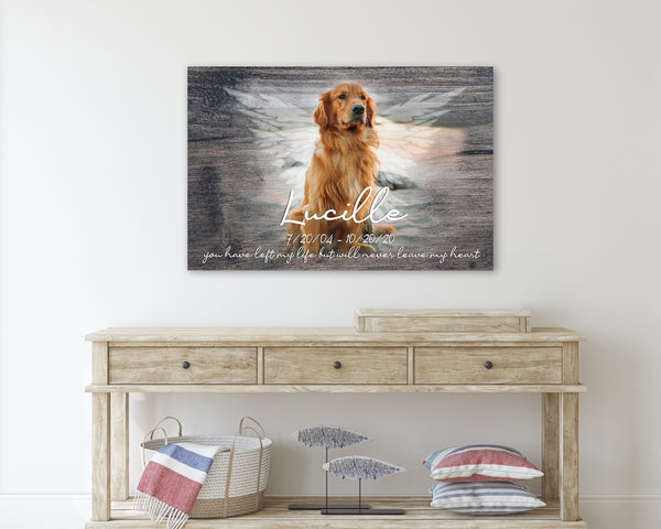 Personalized Dog Memorial Canvas with Paw Print