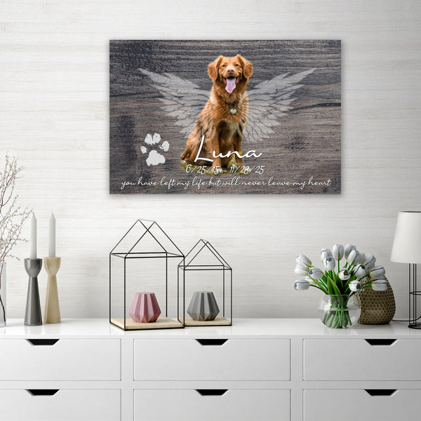 Dog Memorial with paw print on wall