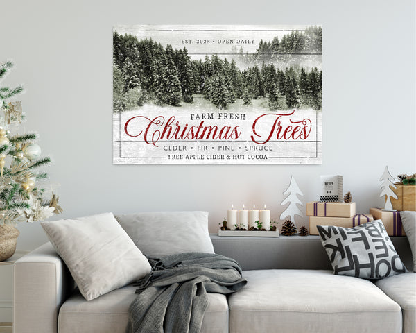 Farm Fresh Christmas Trees Canvas Wall Art